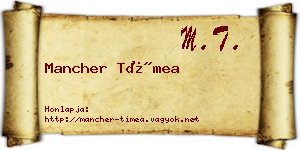 Mancher Tímea névjegykártya